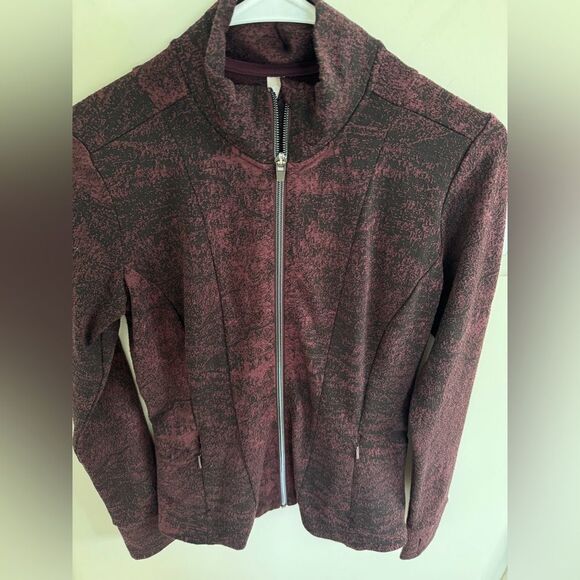 Athleta Shanti Jacquard Jacket, Antique Textured Burgundy XS - Picture 5 of 10